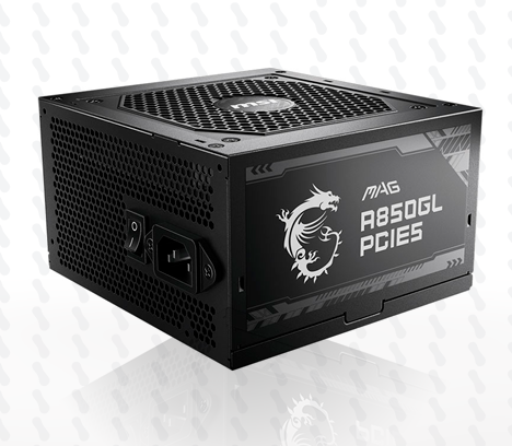 FUENTE DE PODER MSI MAG A850GL 850W, 80 PLUS GOLD ATX MODULAR