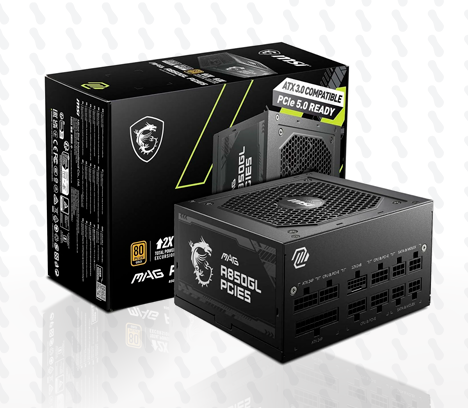 FUENTE DE PODER MSI MAG A850GL 850W, 80 PLUS GOLD ATX MODULAR